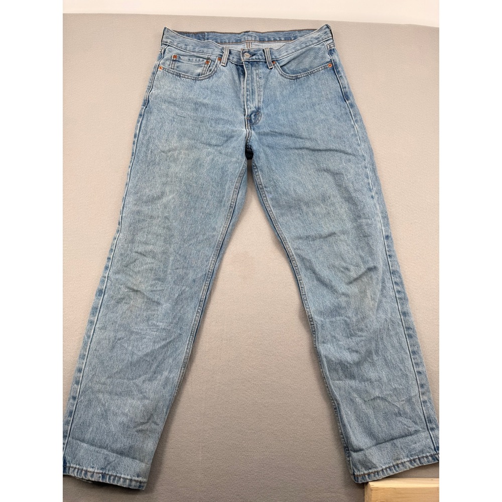 Levis 550 Relaxed Fit Tapered Leg Jeans Mens 34x32 Light Wash Blue Baggy Skate